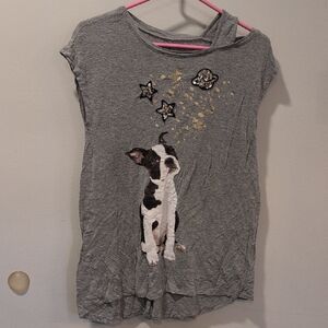 Justice Gray Tee with Dog and Star Design
